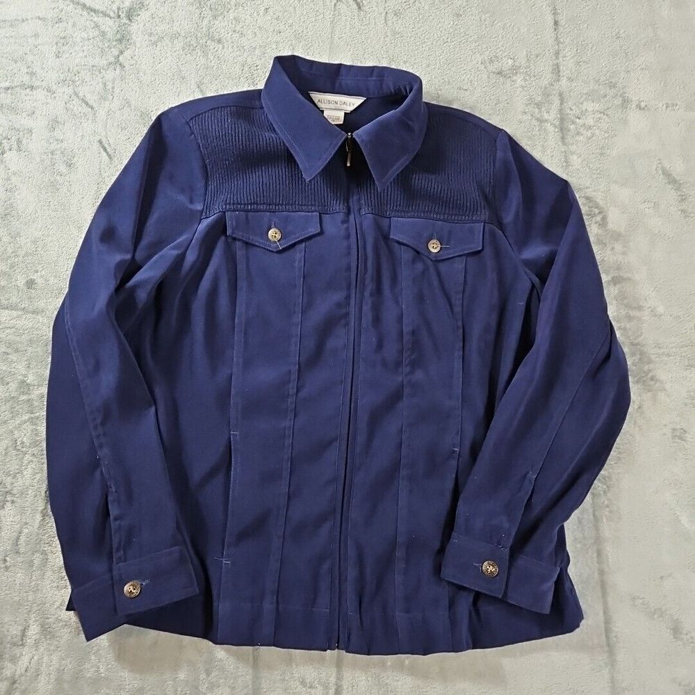 Allison Dailey Women's Zip Jacket Sz 10 Navy